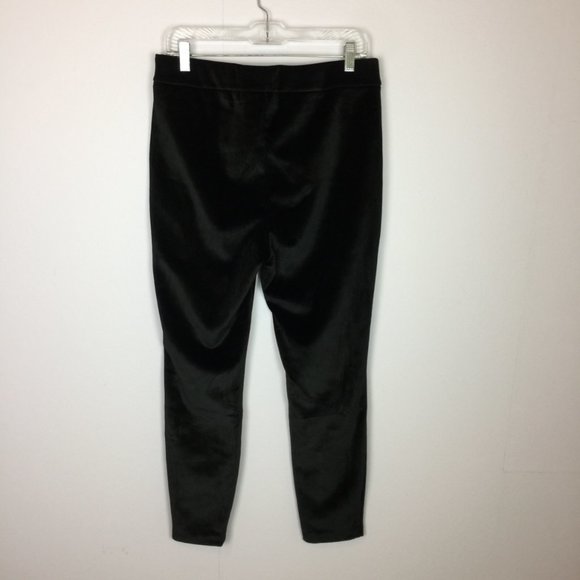 NANETTE LEPORE Skinny Pants Sz L Womans Black Velvety Corduroy Pull-On High Rise - Picture 2 of 15